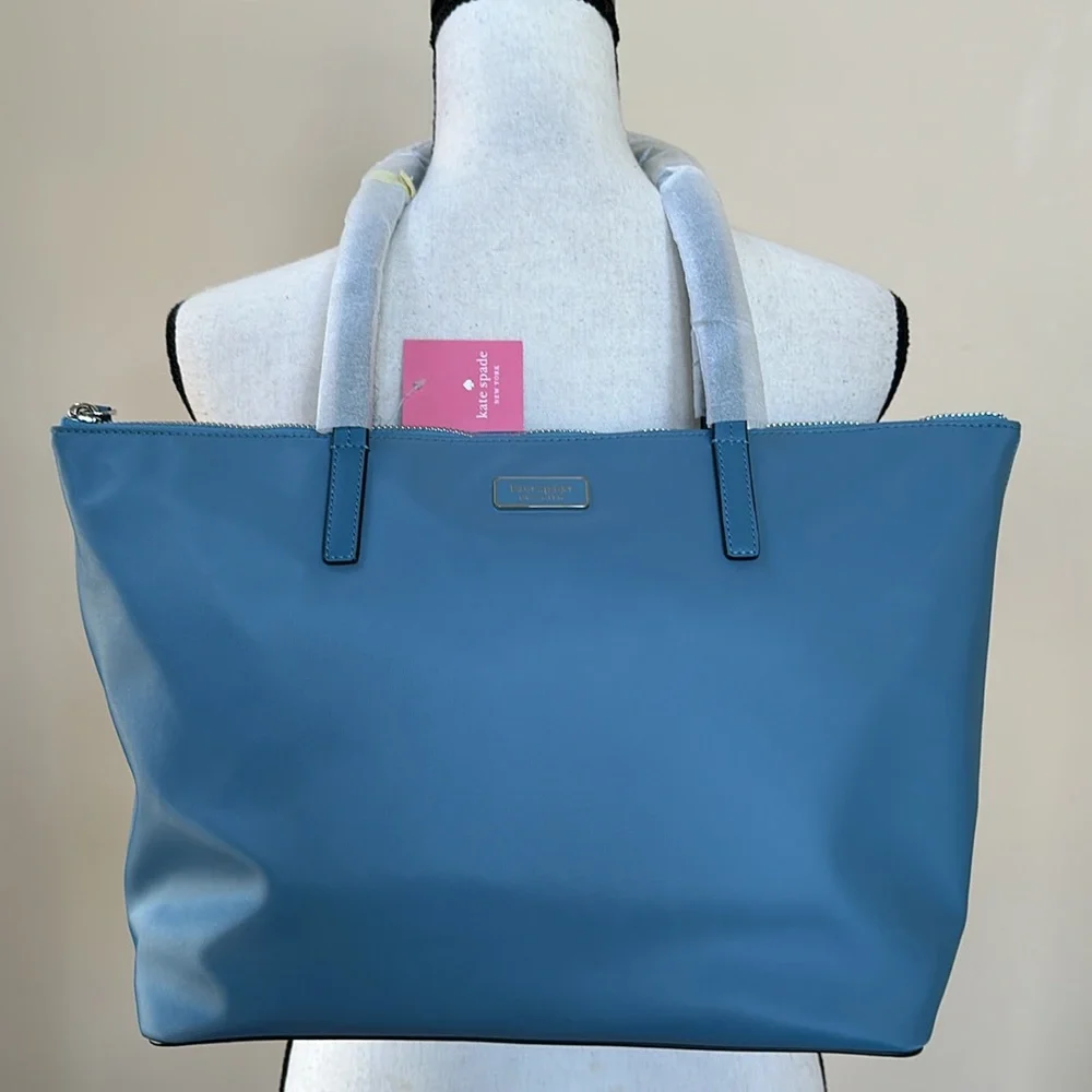 KATE SPADE HAYDEN NIAGARA NYLON TOP ZIP TOTE - Picture 1 of 15